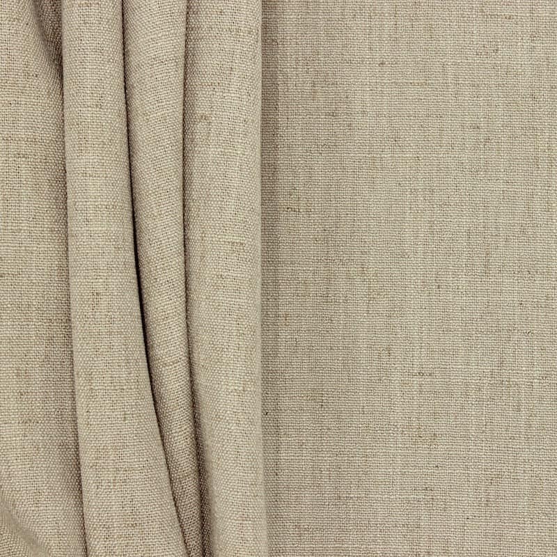 Upholstery fabric in polyester and linen - greige