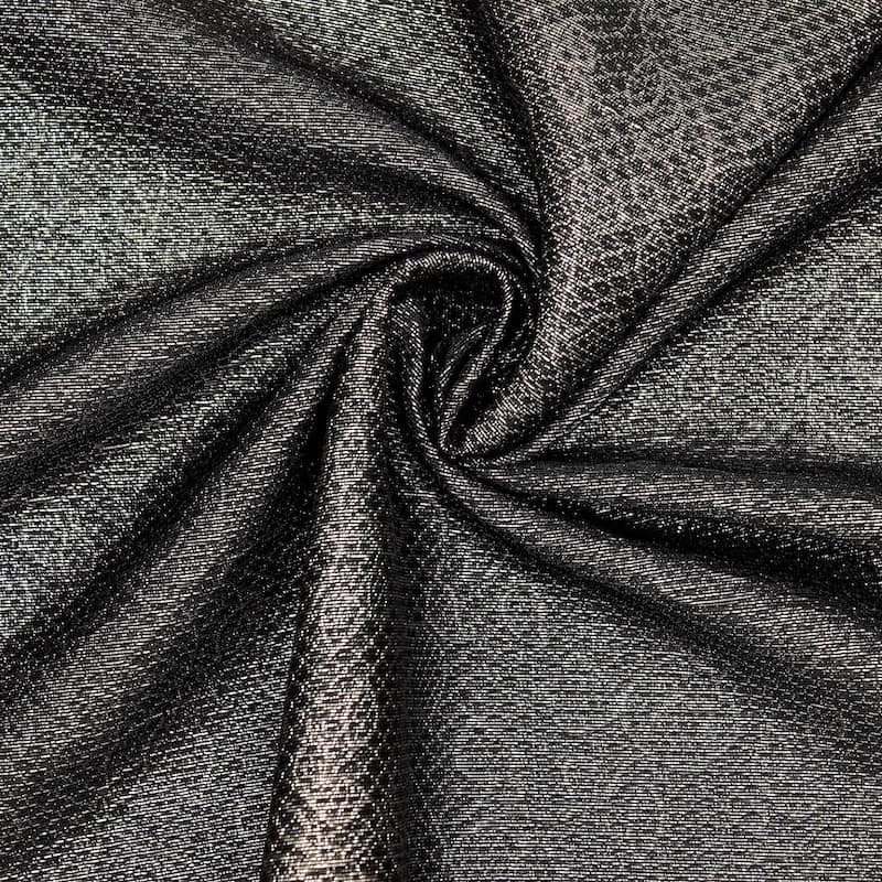 Fabric in silk and polyester with lurex fantasy thread