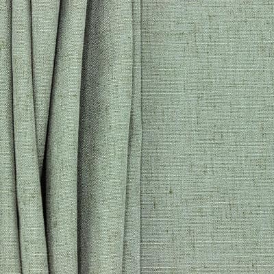 Tissu d'ameublement aspect lin vert de gris