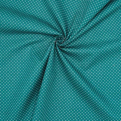 Cotton with dots - teal