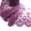 Embroidered tulle with flowers - plum