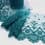Embroidered tulle with flowers - teal
