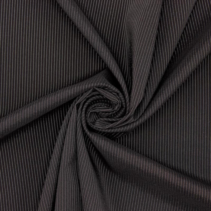 Light extensible fabric with stripes - black