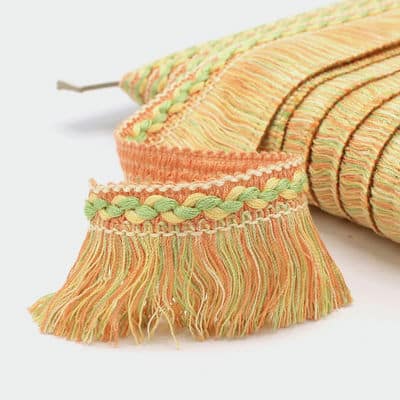 Viscose fringes - salmon, green and yellow