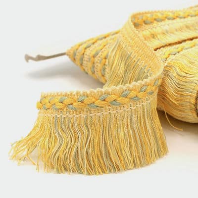 Viscose fringes - green, yellow and white