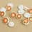 Resin button with flower - orange and white