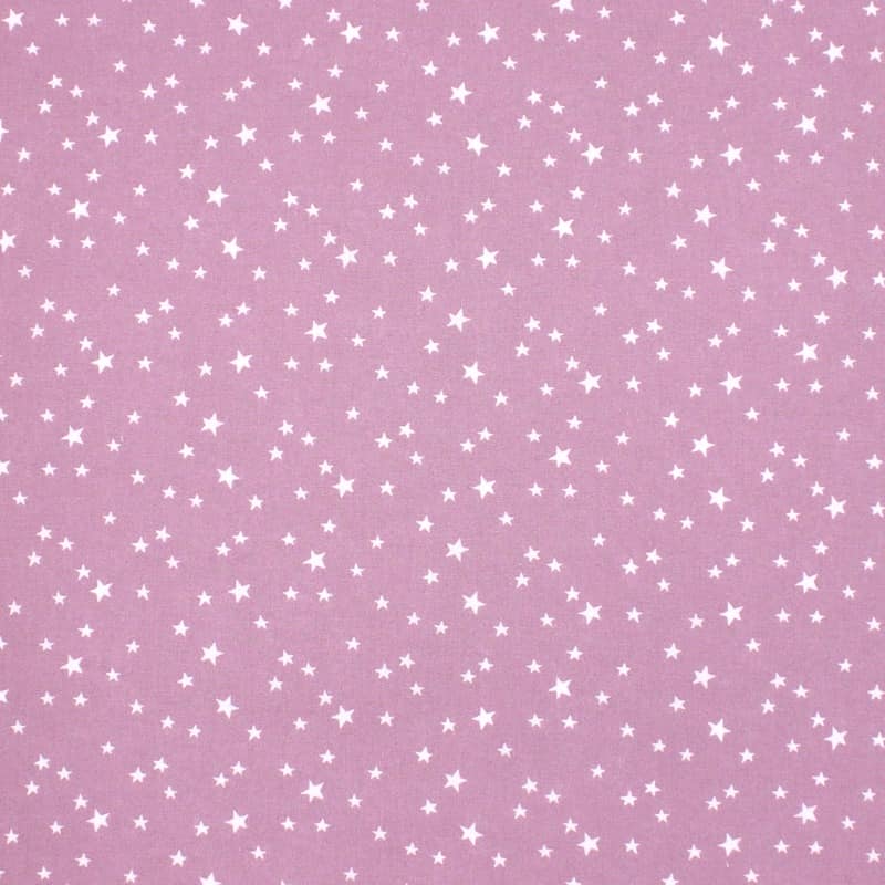 Cotton with stars - violet
