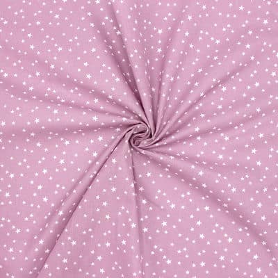Tissu coton étoile - violet