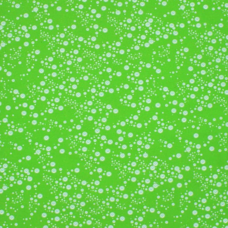 Cotton with bubbles - meadow green