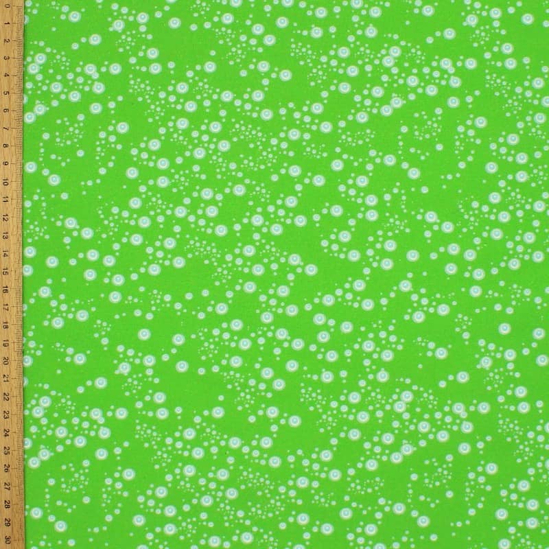 Cotton with bubbles - meadow green