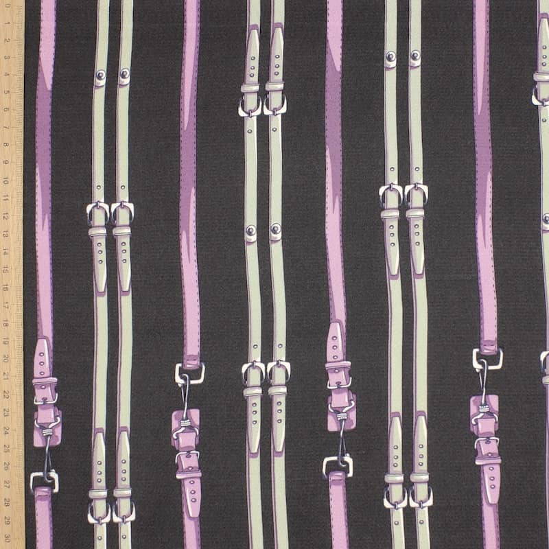 Crêpe satin with belt pattern - purple