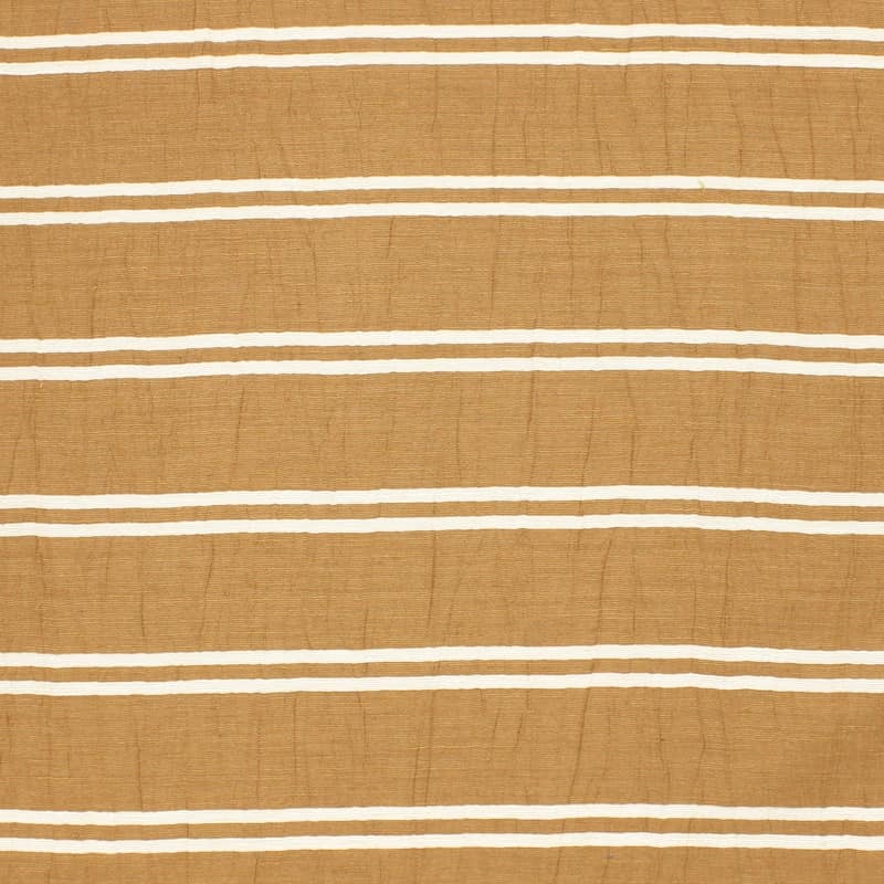 Striped fabric with crumbled aspect - caramel