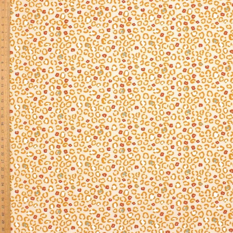 Tissu coton léopard - beige