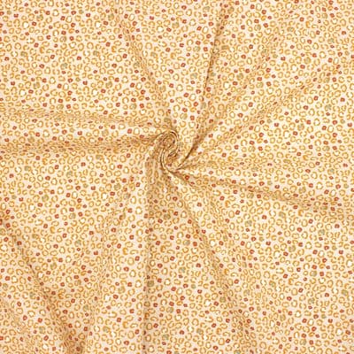 Tissu coton léopard - beige