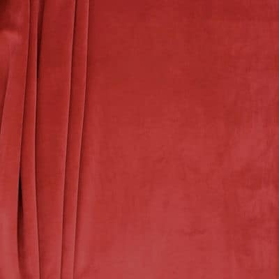 Velvet upholstery fabric - garnet red