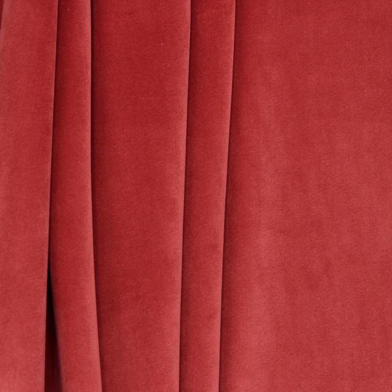 Velvet upholstery fabric - garnet red