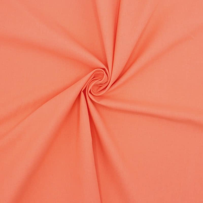 Cretonne fabric - plain papaya color