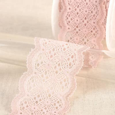 Elastic lace - salmon pink
