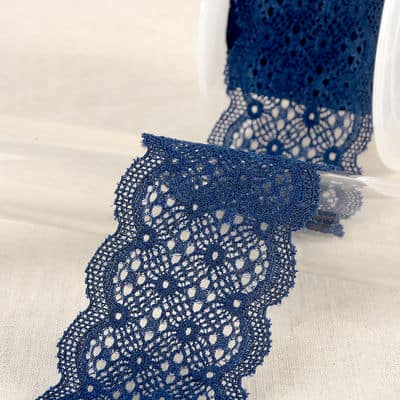 Elastic lace - navy blue