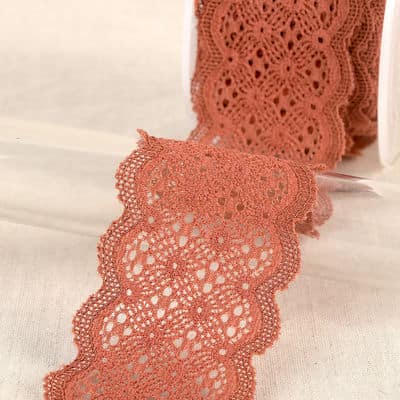 Elastic lace - rust colored