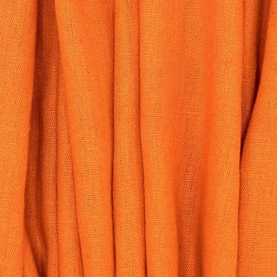100% voorgewassen linnen - effen oranje