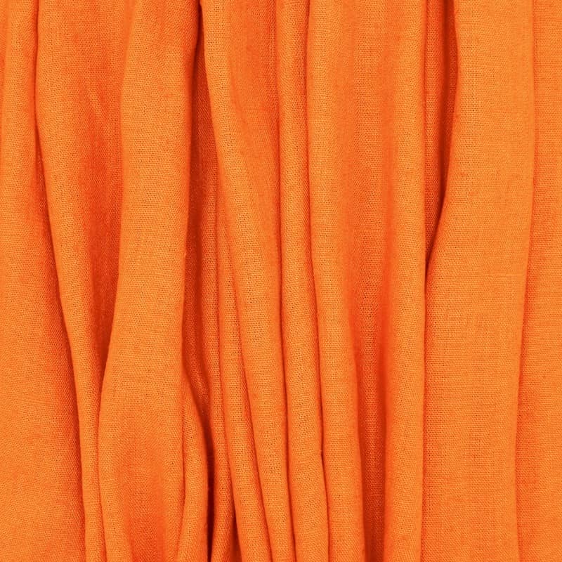 100% washed linen - plain orange