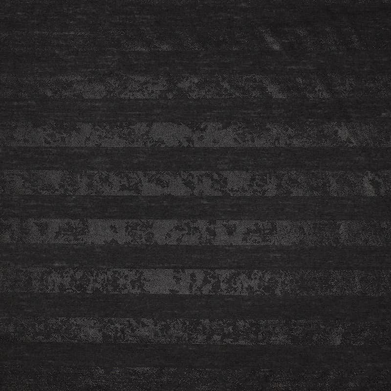 Jerseystof met blinkende strepen - zwart