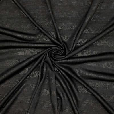 Tissu en jersey rayures brillantes -  noir
