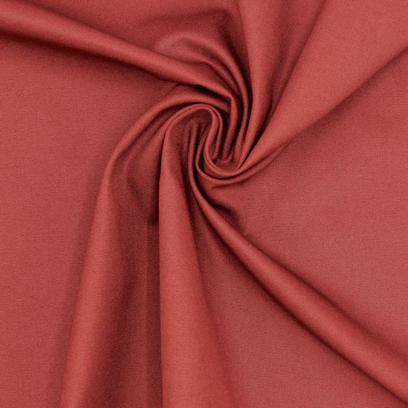 Extensible satined twill fabric - brick 