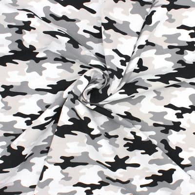 Tissu jersey French terry militaire - gris