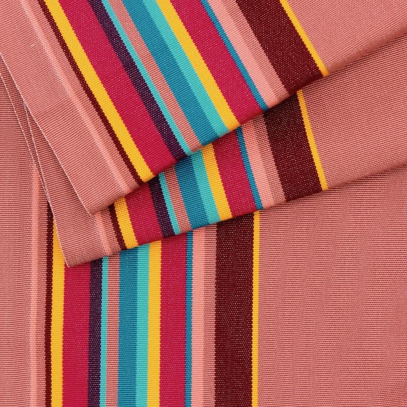 Striped deckchair cloth in dralon - pink