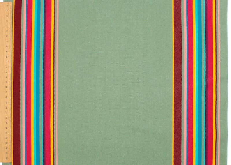 Striped deckchair cloth in dralon - cactus green