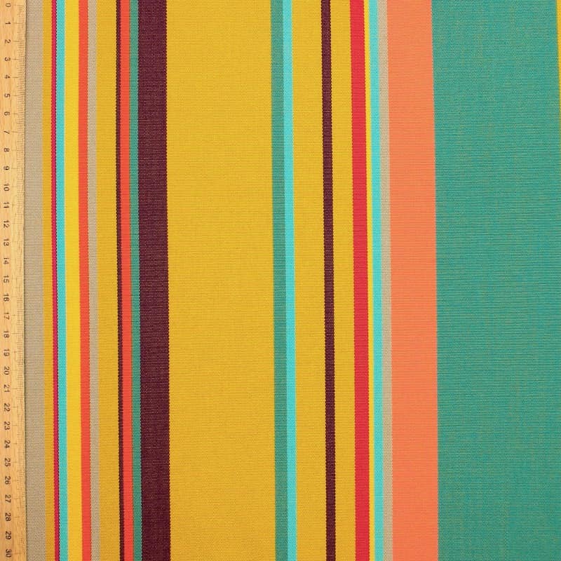 Outdoor fabric with stripes - honey-colored