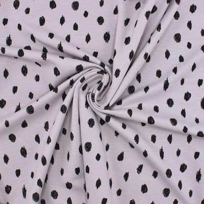 Jersey fabric with dots - grey
