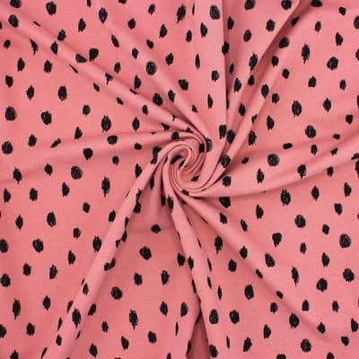 Jersey fabric with dots - old pink