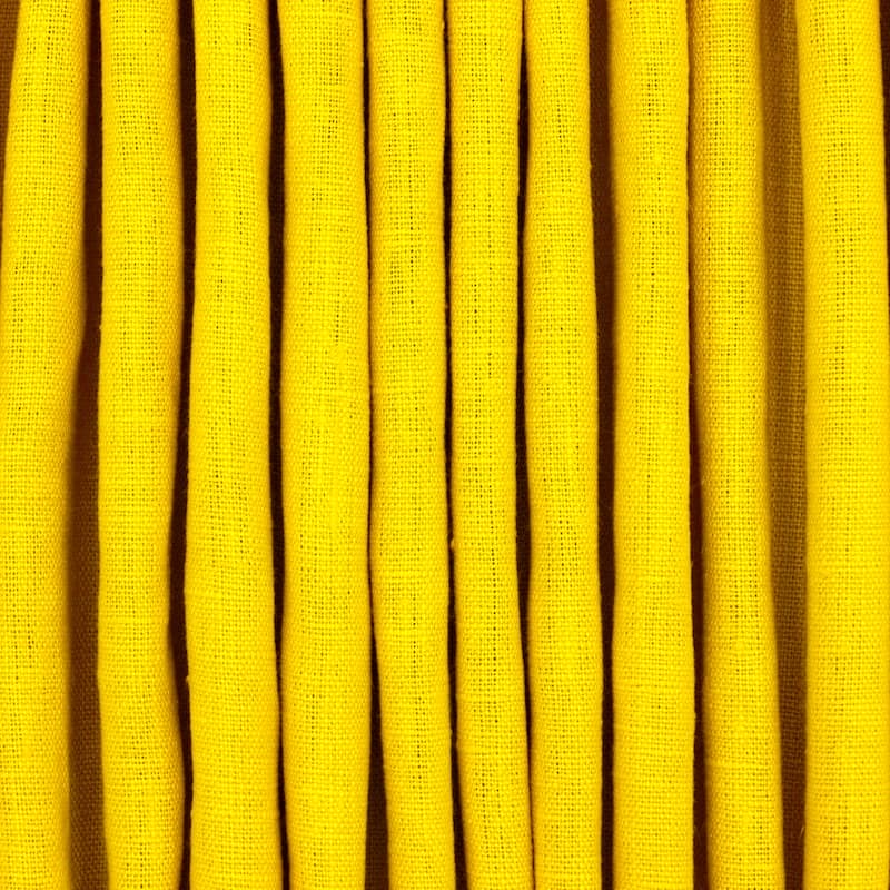 Tissu en 100% lin lavé uni jaune