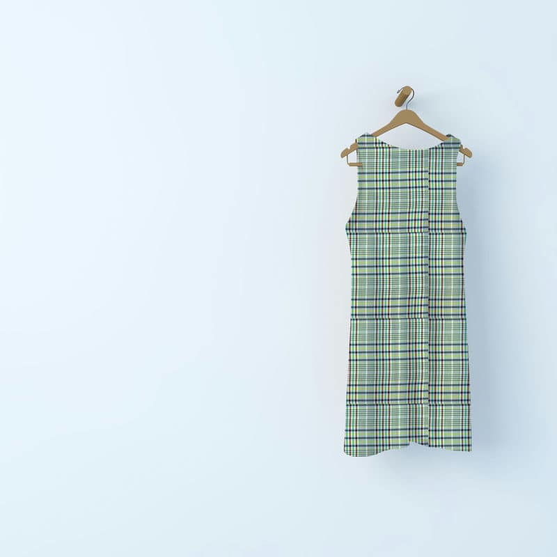 Tissu vestimentaire à carreaux -vert
