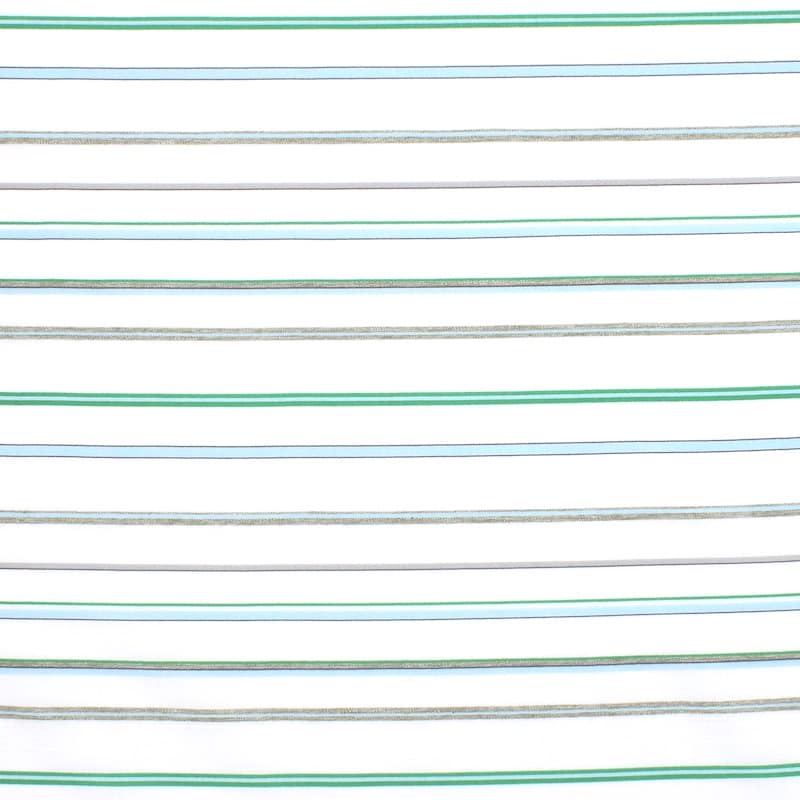 Striped jacquard fabric - green and blue