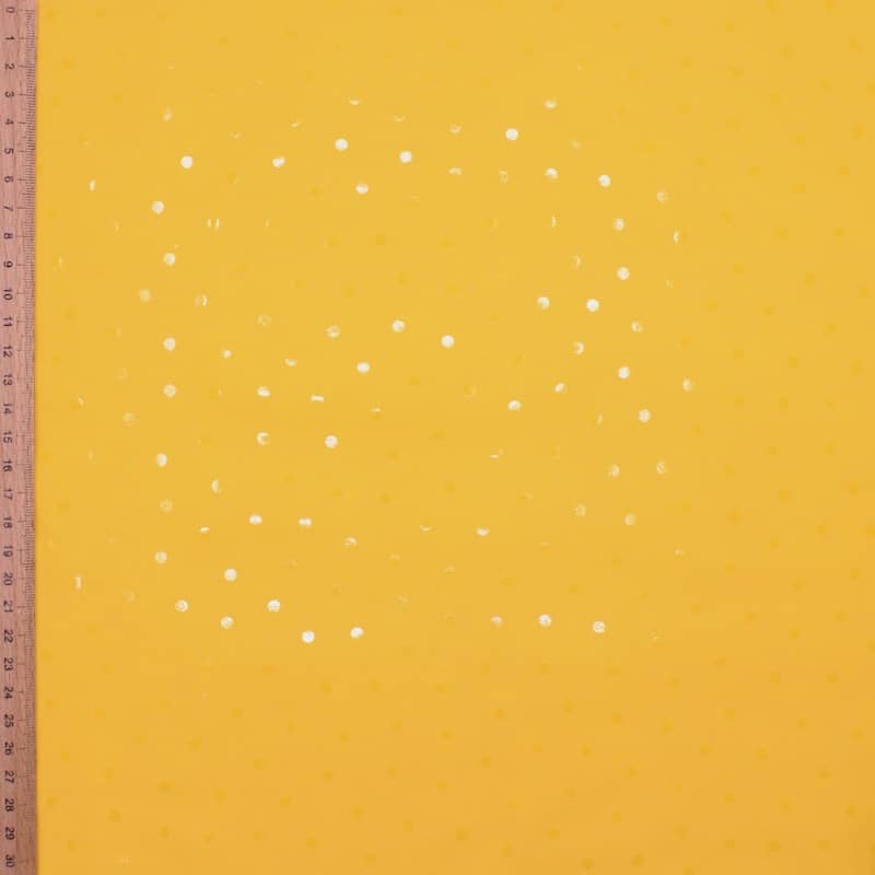 Waterproof fabric with dots - yellow