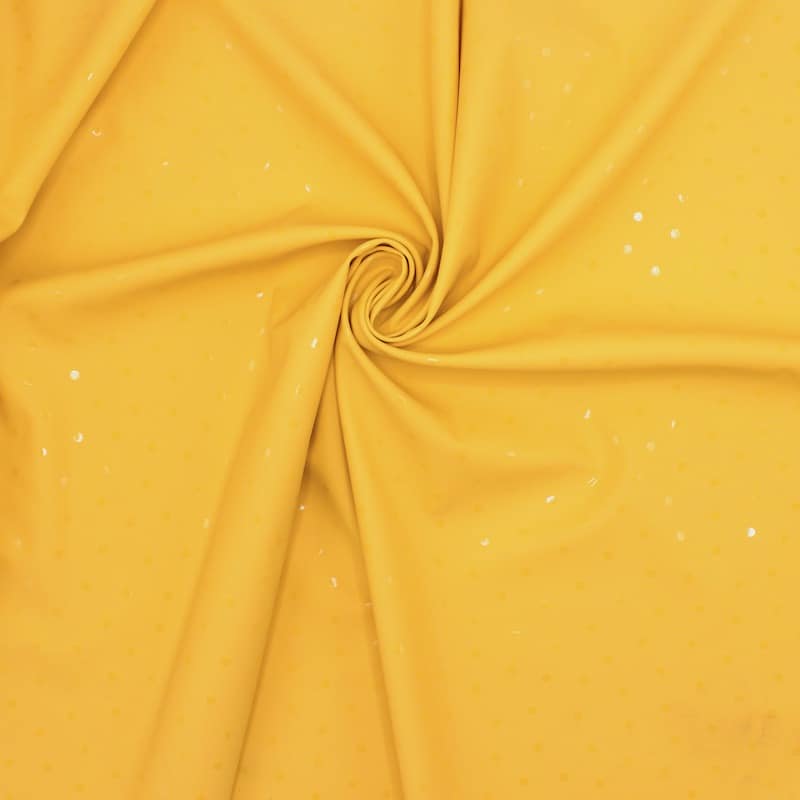 Waterdichte stof met stippen - geel