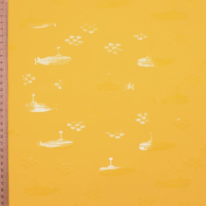 Waterdichte stof met duikboot - geel