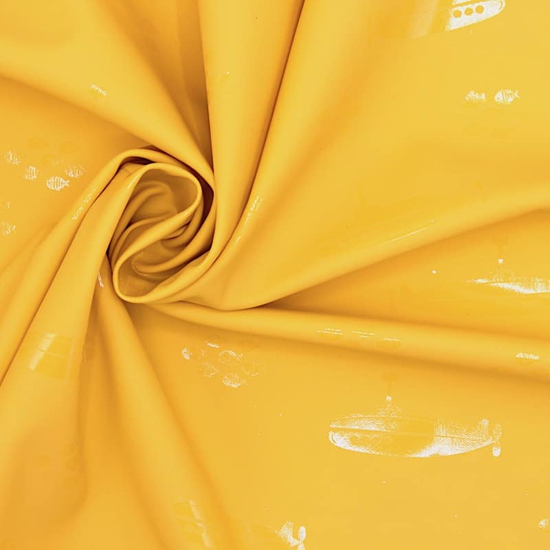 Waterproof fabric with submarine - yellow