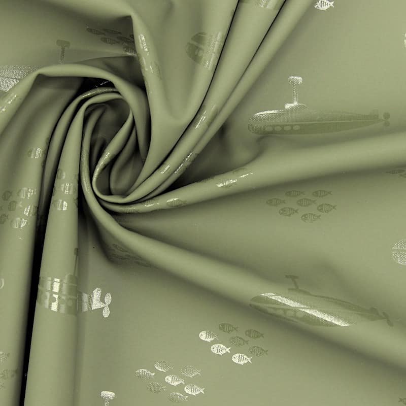 Waterproof fabric with submarine - khaki