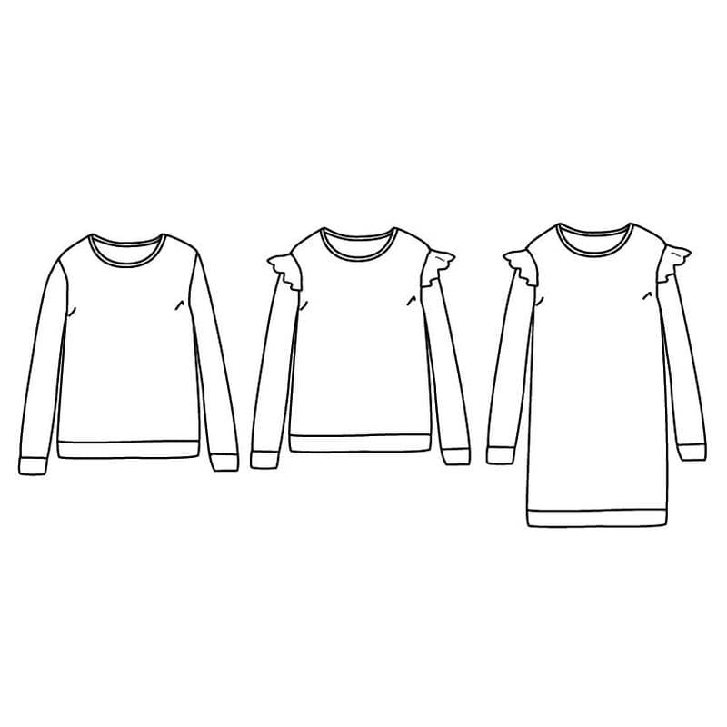Patroon sweatshirt, jurk of nachthemd Jasmin