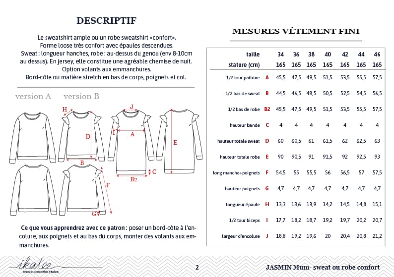 Pattern sweatshirt, dress or nightdress Jasmin