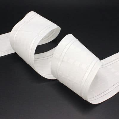 Header tape multipocket flat pleat 75mm - white