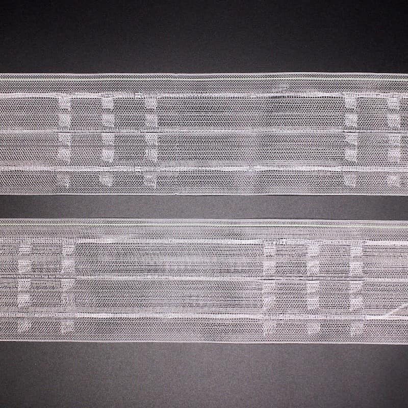 Transparent header tape prepared flat pleat 75mm 
