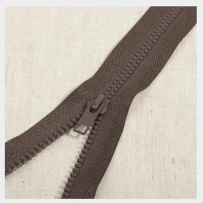 Seperable injected zipper - dark brown