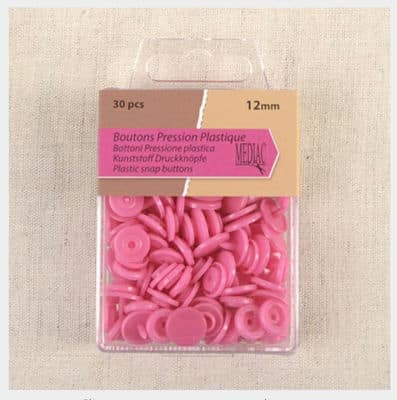 Box with 30 snap buttons - coral pink