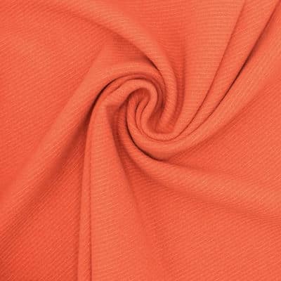 Wool fabric with big twill weave - burnt orange